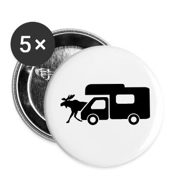 camping-car - Lot de 5 petits badges (25 mm) - blanc - Devant