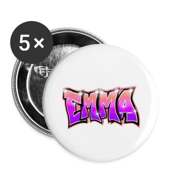Graffiti Name EMMA Pink - Buttons klein 25 mm (5er Pack) - Weiß - Vorne