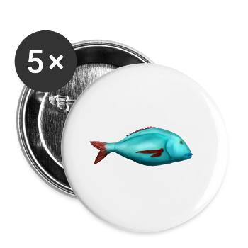 Der Fisch - Buttons klein 25 mm (5er Pack) - Weiß - Vorne
