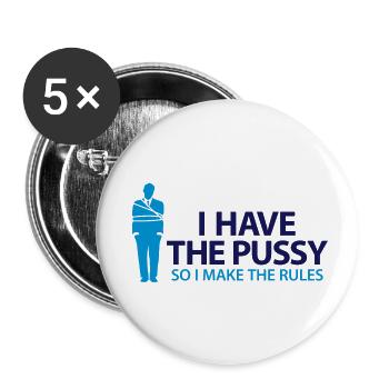 Je ai l chatte si je décide - Lot de 5 petits badges (25 mm) - blanc - Devant