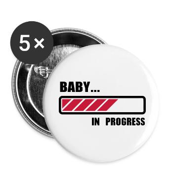 Baby loading - Buttons klein 25 mm (5er Pack) - Weiß - Vorne