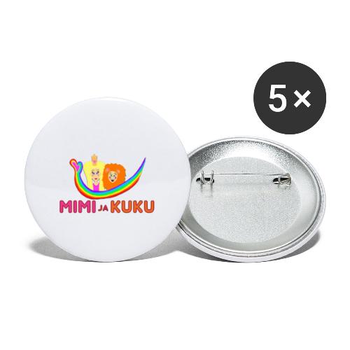 Mimi ja Kuku- sateenkaarilogolla - Rintamerkit pienet 25 mm (5kpl pakkauksessa)