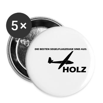 Ka6 Holz Segelflugzeug Segelflieger Geschenk - Buttons klein 25 mm (5er Pack) - Weiß - Vorne