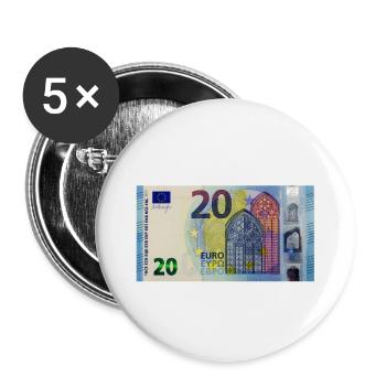 20 Euros - Buttons small 1''/25 mm (5-pack) - white - Front