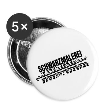 Schwarzmalerei Burnout Drift Ralley Motorsport - Buttons klein 25 mm (5er Pack) - Weiß - Vorne