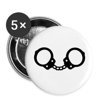 Menottes - Lot de 5 petits badges (25 mm) - blanc - Devant