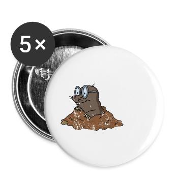 Retro vintage grunge style mole - Buttons small 1''/25 mm (5-pack) - white - Front