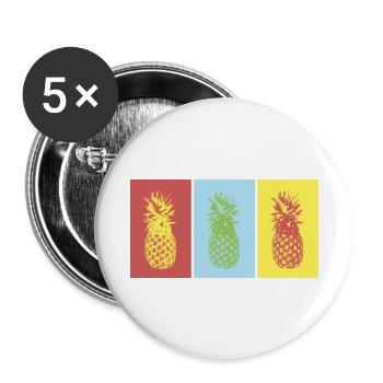 Ananas - Buttons klein 25 mm (5er Pack) - Weiß - Vorne