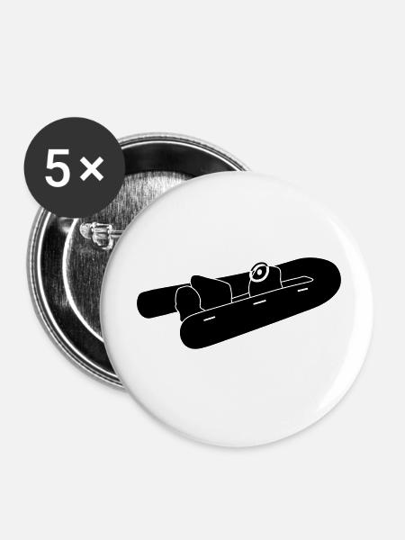 Schlauchboot_g1 - Buttons klein 25 mm (5er Pack) - Weiß