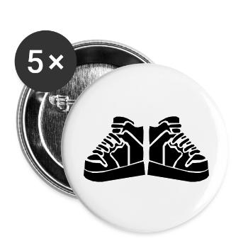 hitops - Lot de 5 petits badges (25 mm) - blanc - Devant