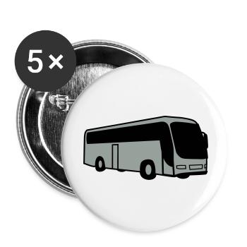 bus Busfahrer - Buttons klein 25 mm (5er Pack) - Weiß - Vorne