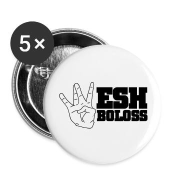Wesh Boloss - Swag T-shirt - Lot de 5 petits badges (25 mm) - blanc - Devant