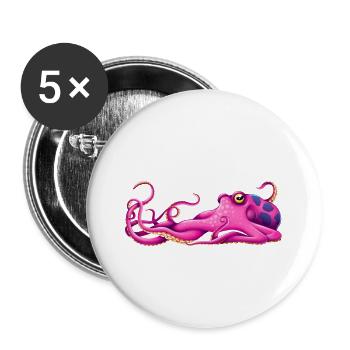 octopus - Buttons small 1''/25 mm (5-pack) - white - Front