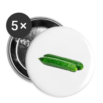 Gurken. concombre. gurka. cucumber - Buttons klein 25 mm (5er Pack) - Weiß - Vorne