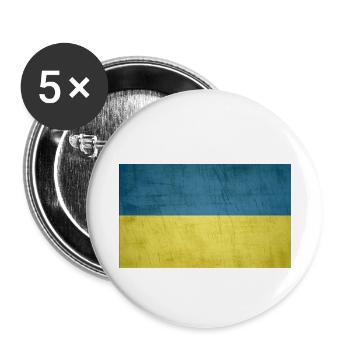 Ukraine - Buttons small 1''/25 mm (5-pack) - white - Front