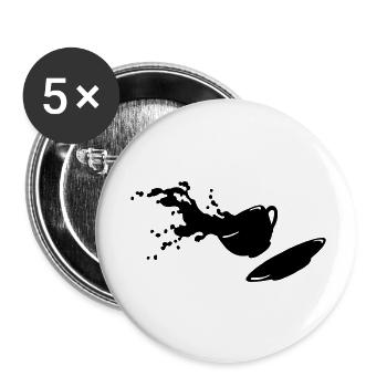 fliegende Tasse - Buttons klein 25 mm (5er Pack) - Weiß - Vorne