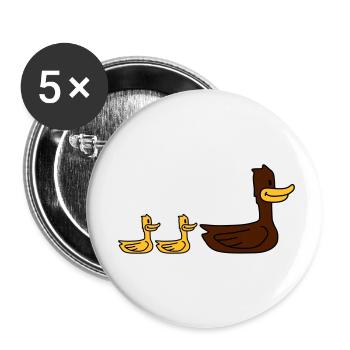 Duck Family - Lot de 5 petits badges (25 mm) - blanc - Devant
