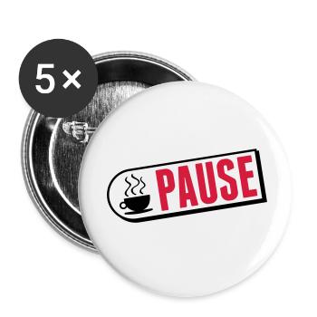 kaffee_pause_tm2 - Lot de 5 petits badges (25 mm) - blanc - Devant