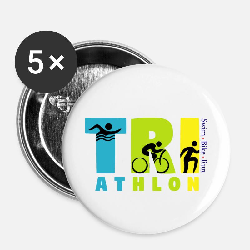 triathlon - Buttons small 1''/25 mm (5-pack) - white