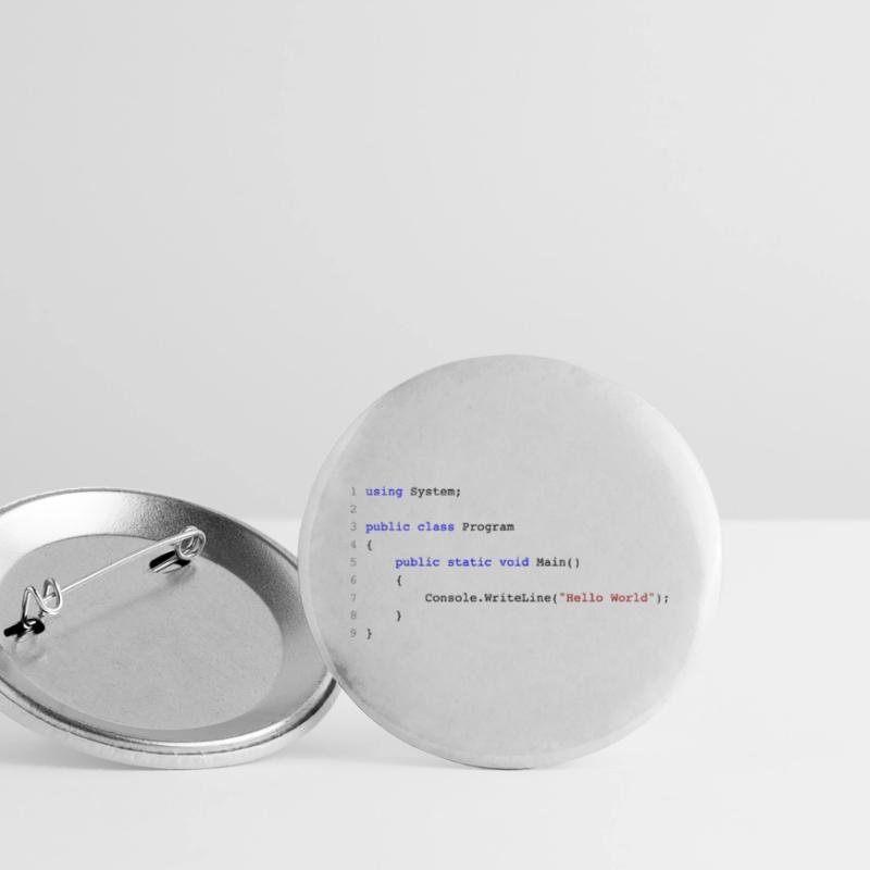 C# .NET Code Hello World Programmierer Geschenk Buttons klein 25 mm (5er Pack)