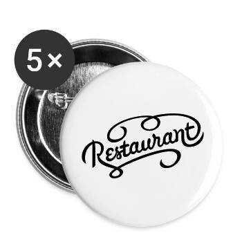 restaurant - Buttons klein 25 mm (5er Pack) - Weiß - Vorne