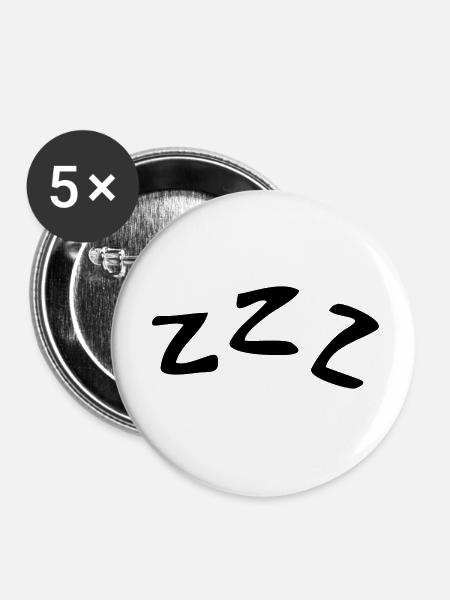 Sleeping ZZZ - Buttons klein 25 mm (5er Pack) - Weiß