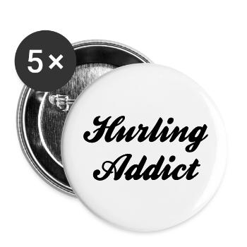 hurling addict - Buttons klein 25 mm (5er Pack) - Weiß - Vorne