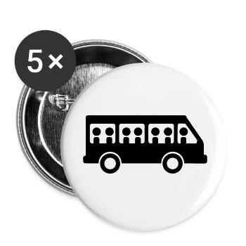 shuttle bus - Buttons klein 25 mm (5er Pack) - Weiß - Vorne