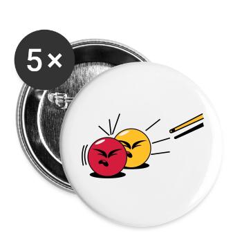 billard - Buttons klein 25 mm (5er Pack) - Weiß - Vorne