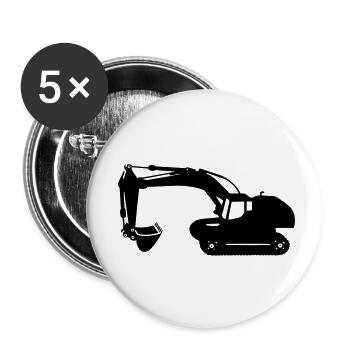 digger backhoe excavator machine - Buttons small 1''/25 mm (5-pack) - white - Front