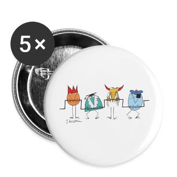Shadoks pump - Buttons small 1''/25 mm (5-pack) - white - Front