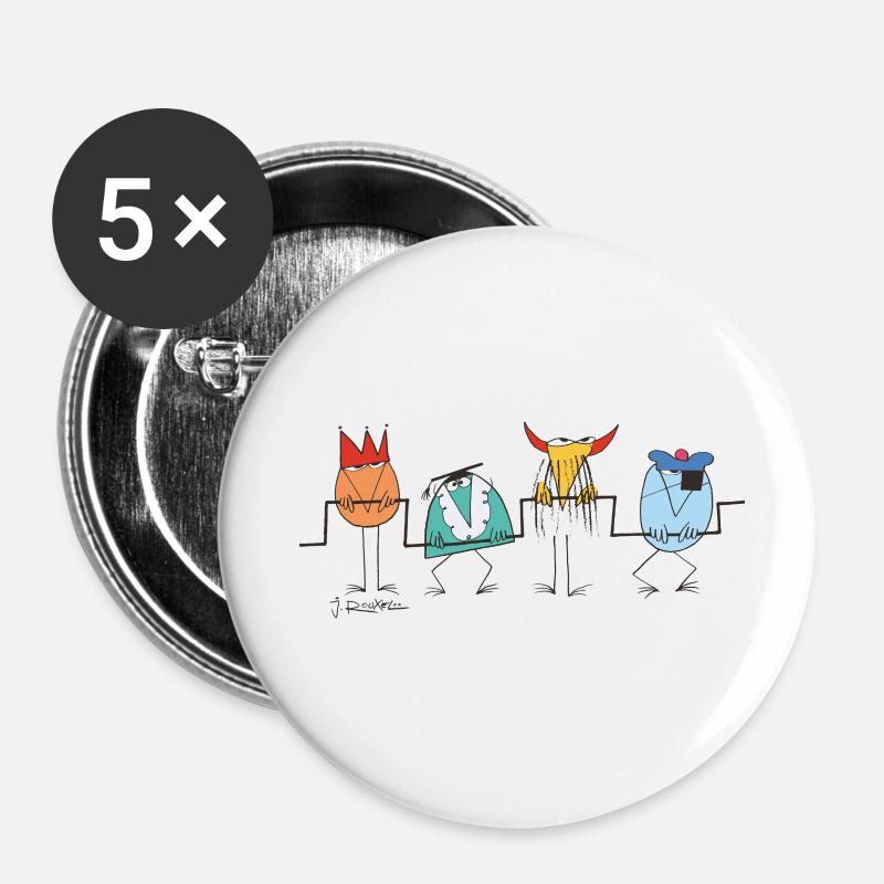Shadoks pump - Buttons small 1''/25 mm (5-pack) - white