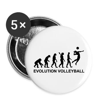 Volleyball - Buttons klein 25 mm (5er Pack) - Weiß - Vorne