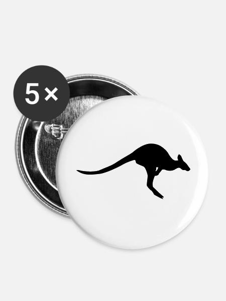 Känguruh - Buttons klein 25 mm (5er Pack) - Weiß