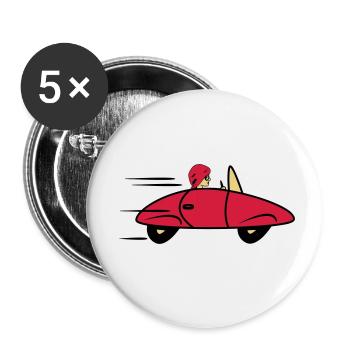 Car sports car fast women car - Buttons small 1''/25 mm (5-pack) - white - Front