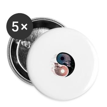 Ying Yang Karma - Buttons small 1''/25 mm (5-pack) - white - Front