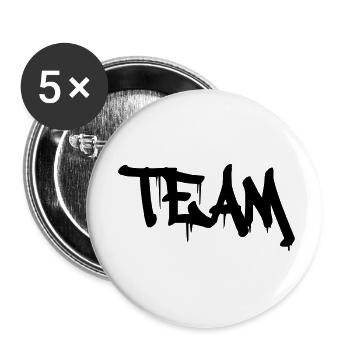 team - Lot de 5 petits badges (25 mm) - blanc - Devant