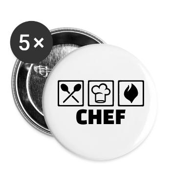 Chef - Buttons small 1''/25 mm (5-pack) - white - Front