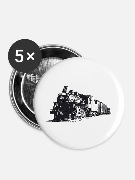 Der Zug - Buttons klein 25 mm (5er Pack) - Weiß