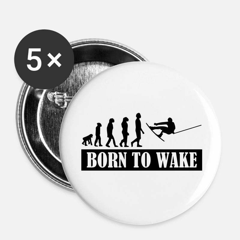 Wakeboard,Shred,Wakeboarder,Wakeboarding,Wake - Buttons small 1''/25 mm (5-pack) - white