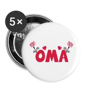 oma - Buttons klein 25 mm (5er Pack) - Weiß - Vorne