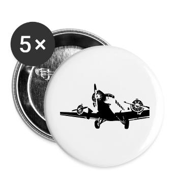 Aircraft Ju-52 - Buttons small 1''/25 mm (5-pack) - white - Front