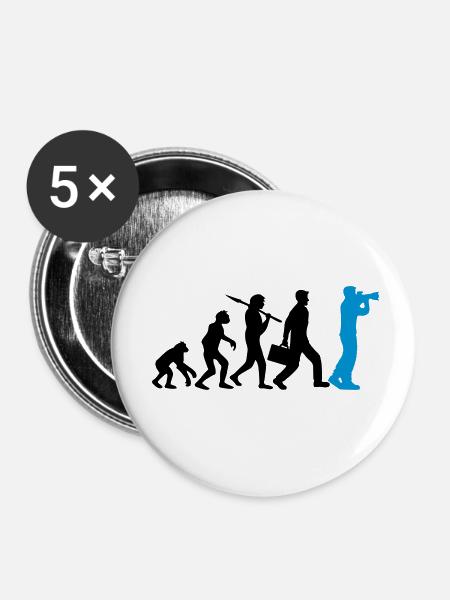 Fotograf Kamera Evolution - Buttons klein 25 mm (5er Pack) - Weiß