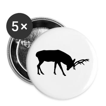 deer - antler - hunting - hunter - Buttons small 1''/25 mm (5-pack) - white - Front