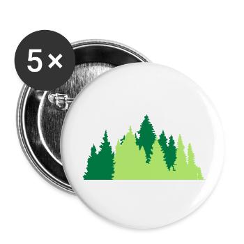 nadelwald baeume wald nadelbaum forst silhouette f - Buttons klein 25 mm (5er Pack) - Weiß - Vorne