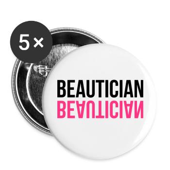 Kosmetikerin / Schönheitspflegerin / Ästhetik - Buttons klein 25 mm (5er Pack) - Weiß - Vorne