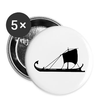galley sail Roman galley ship Trirere Greek - Buttons small 1''/25 mm (5-pack) - white - Front