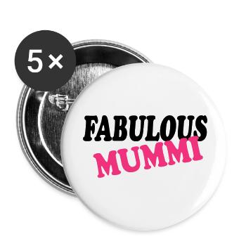 Fabulous mummi - Buttons small 1''/25 mm (5-pack) - white - Front