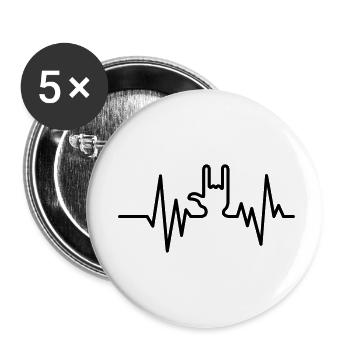 rock - Buttons klein 25 mm (5er Pack) - Weiß - Vorne