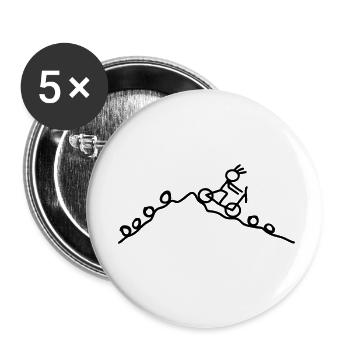 Strichmännchen MTB Rad - Buttons klein 25 mm (5er Pack) - Weiß - Vorne